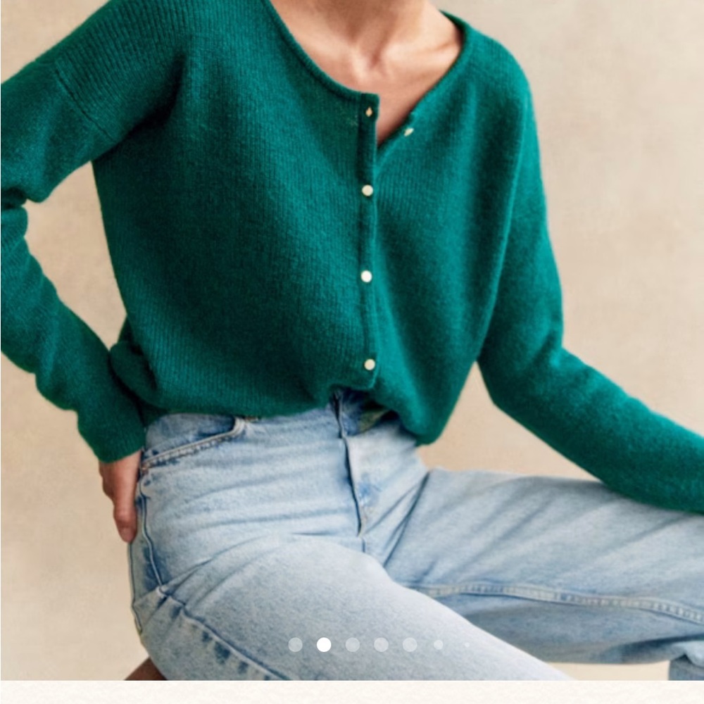 Sezane Teal Gaspard Cardigan